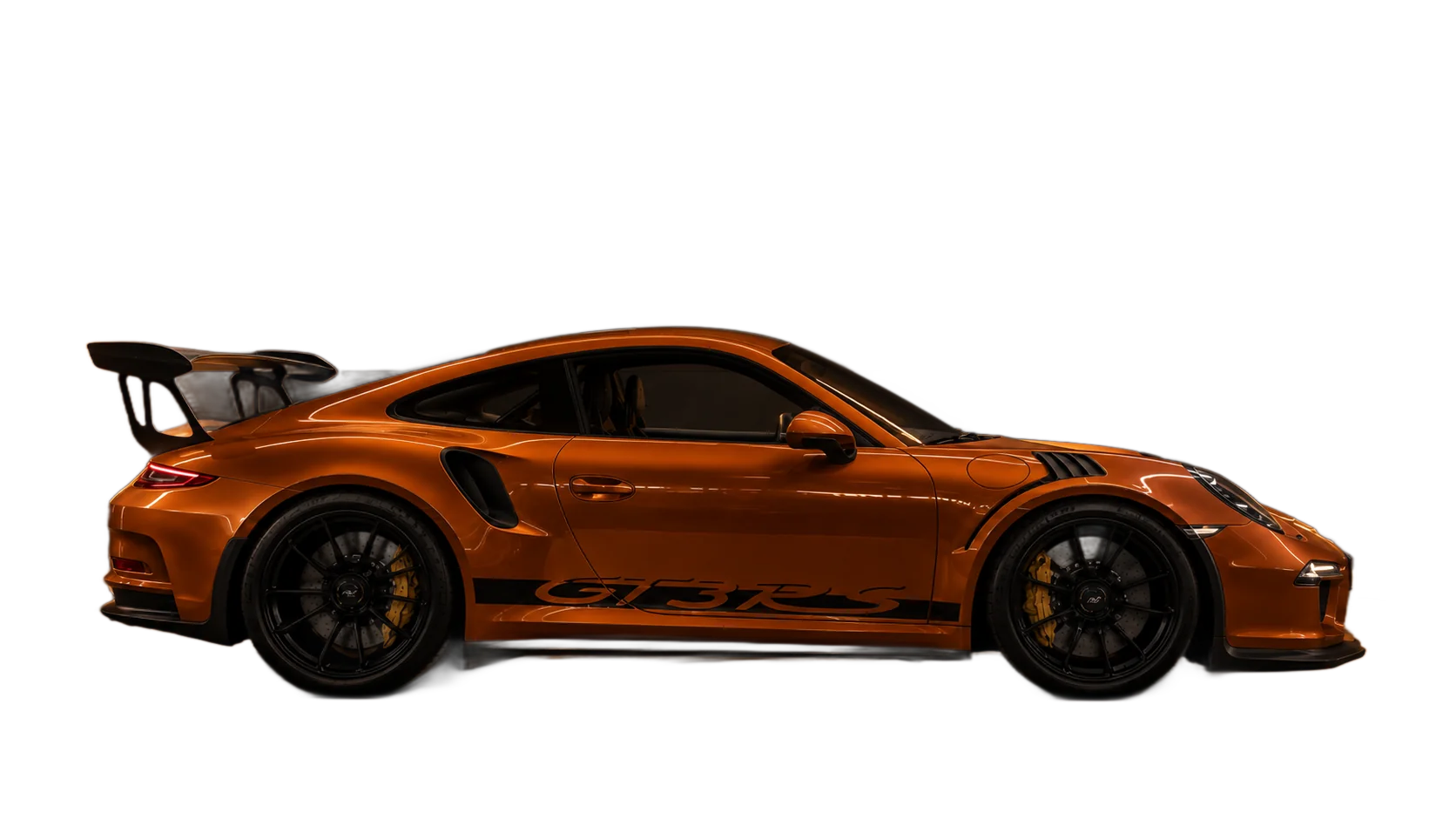 Porsche 911 GT3 RS amarelo no estúdio Filigrana Detail